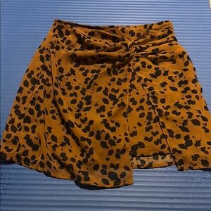 Francesca's Collections Gold Tan Mini Wrap Skirt